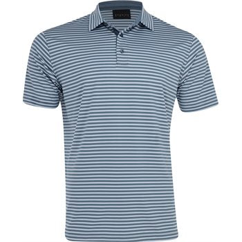 Dunning Buckhaven Ventilated Stripe Performance London Blue / Cashmere Blue Shirt Polo Short Sleeve Golf Apparel