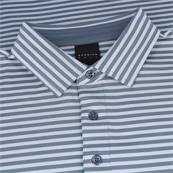 Dunning Buckhaven Ventilated Stripe Performance London Blue / Cashmere Blue Shirt Polo Short Sleeve Golf Apparel